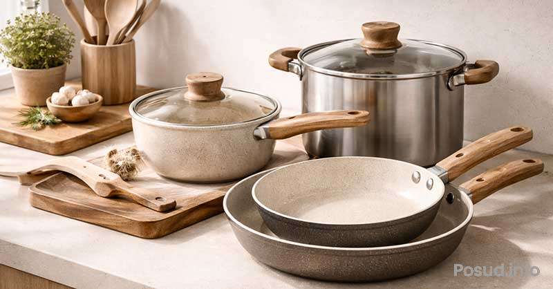 Набір екологічного кухонного посуду з натуральних матеріалів