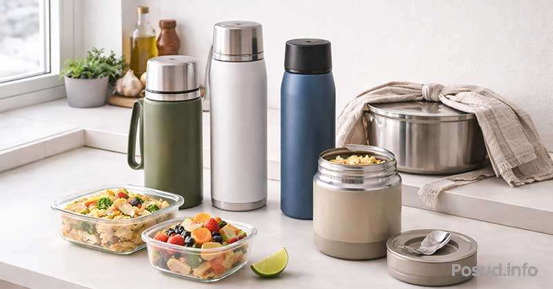 Зберігання теплих напоїв і їжі в термосах та укутаному посуді без світла