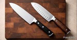 Європейський шеф-ніж і японський ніж сантоку